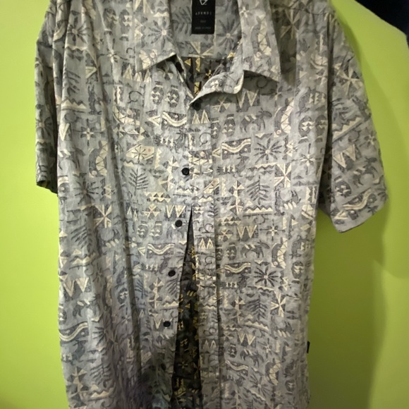 Afends, Small Button Up Tee: Blue Trip - Picture 2 of 4